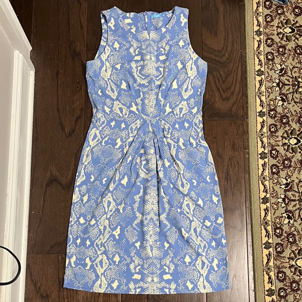 J. Mclaughlin snakeskin print Catalina front pleat dress sleevesless, size S